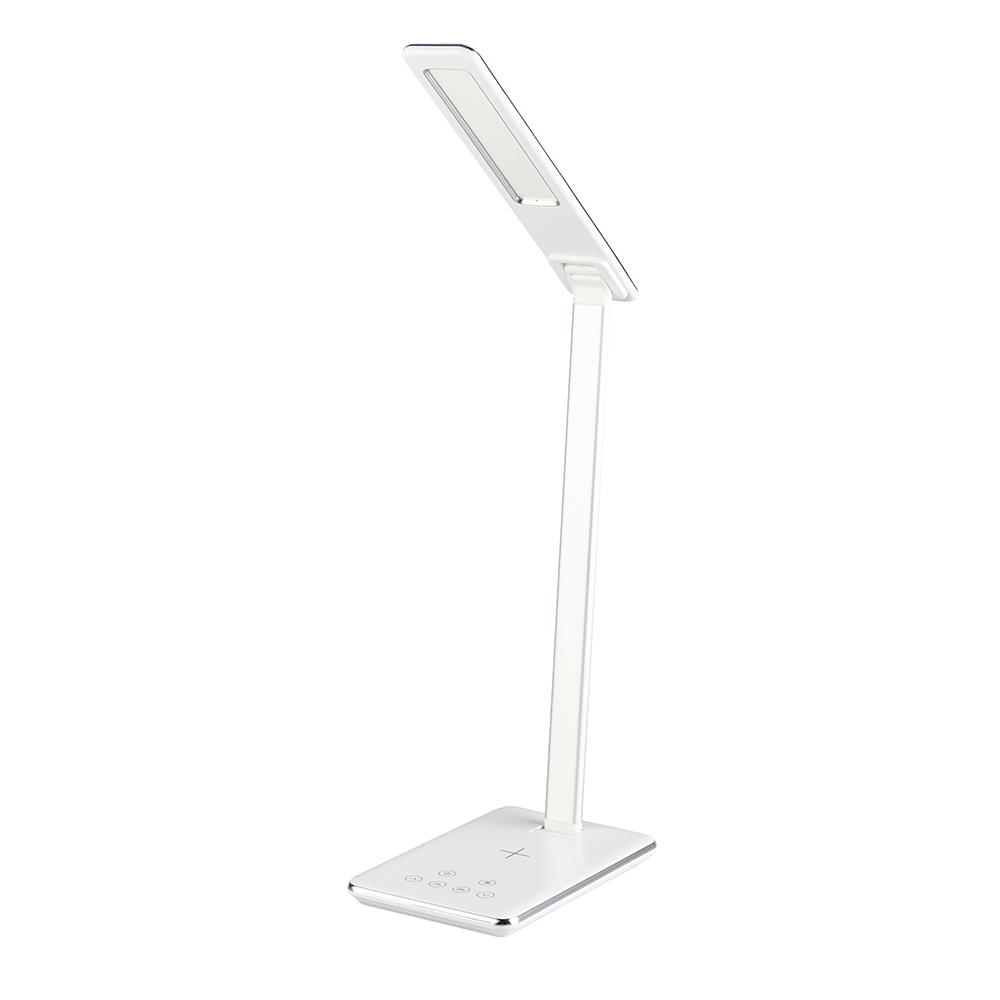 White Desk Lamp with Wireless & USB Phone Charger - Desk lamp with Wireless and USB Charger White